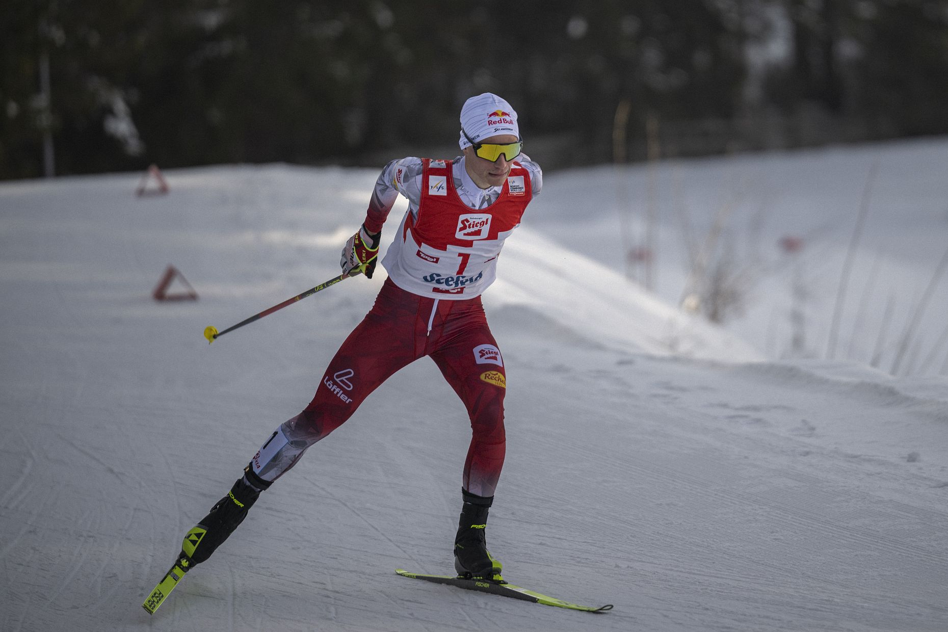 Nordic Combined Triple 2023 Langlauf Herren Sonntag - Lamparter in Führung